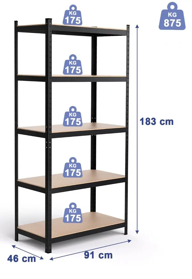 Стеллаж Costway TL34072BK (Black) - 5