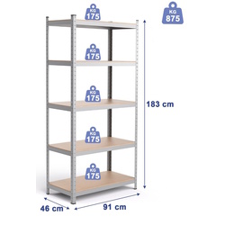 Стеллаж Costway TL34072SL (Silver) Thumb