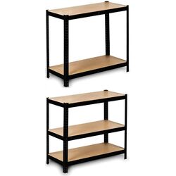 Etajera FunFit Home&Office 150x75x30cm (Black/Brown) Thumb