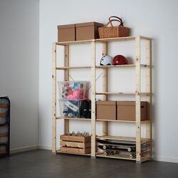 Система хранения Ikea Hejne 2 секции/полки 154x31x171 (Натуральный)