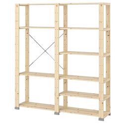 Sistem depozitare Ikea Hejne 2 sectiuni/rafturi 154x31x171 (Natur) Thumb