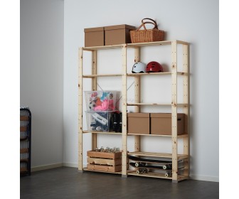 Система хранения Ikea Hejne 2 секции/полки 154x31x171 (Натуральный)