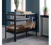 Etajera Ikea Bror 110x55 (Negru/Pin)