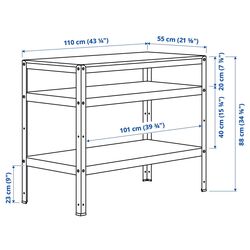 Etajera Ikea Bror 110x55 (Negru/Pin) Thumb