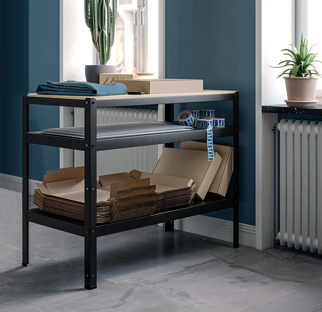 Etajera Ikea Bror 110x55 (Negru/Pin)