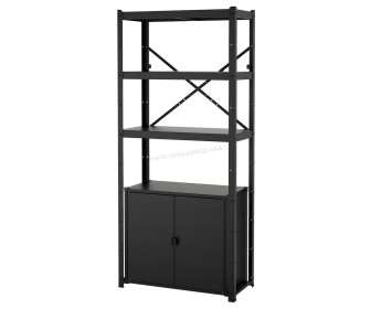 Стеллаж Ikea Bror дверцы/полки 85x40x190 (Черный)