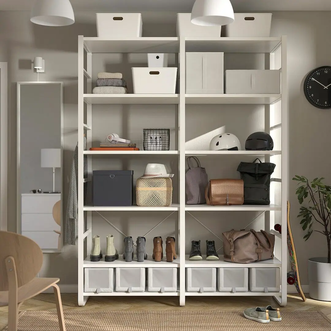 Etajera Ikea Elvarli 2 sectiuni 165x55x216 (Alb)