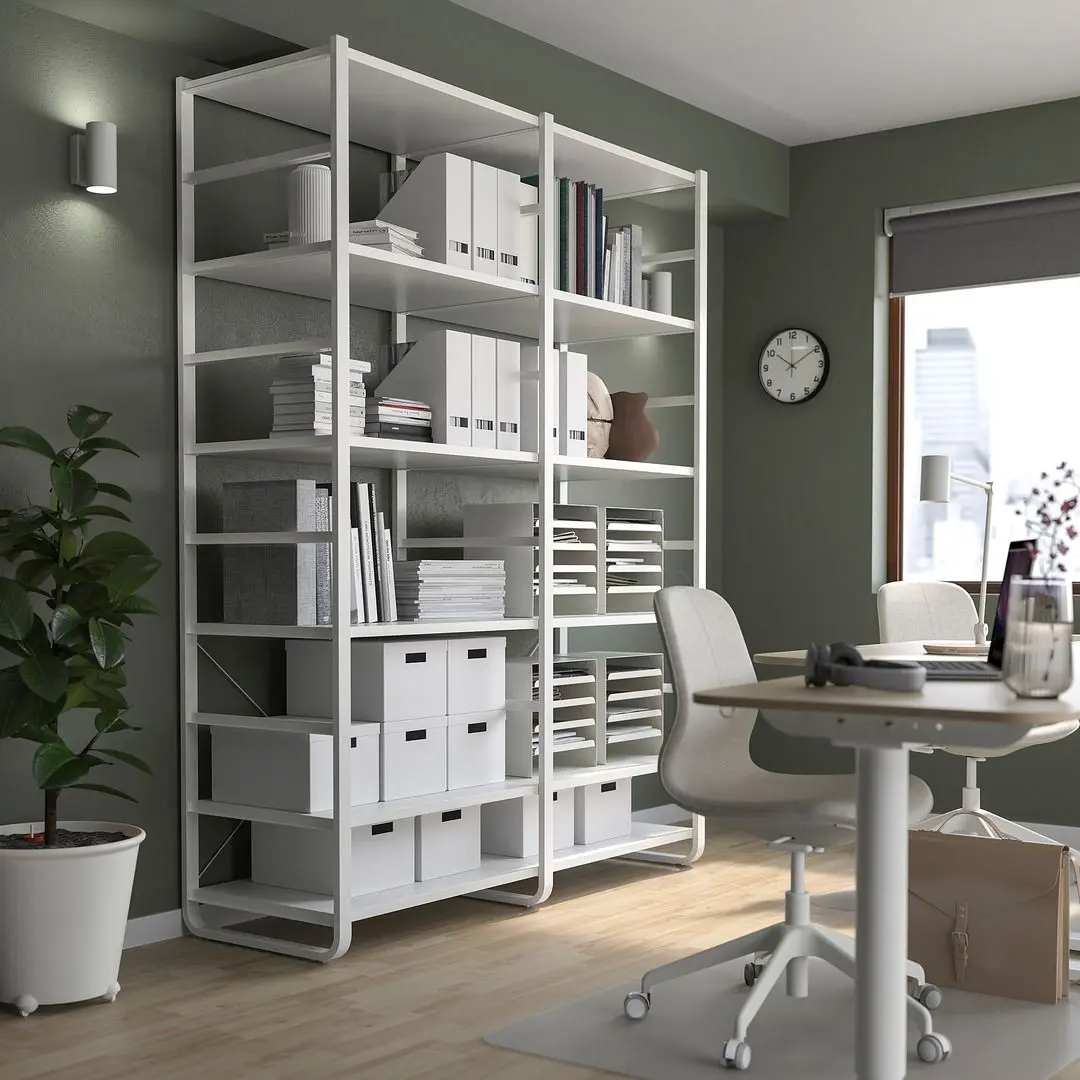 Etajera Ikea Elvarli 2 sectiuni 165x55x216 (Alb)