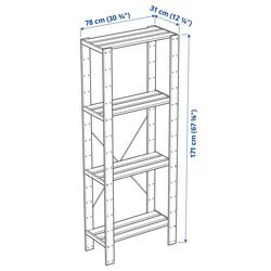 Стеллаж Ikea Hejne 78x31x171 (Натуральный) Thumb