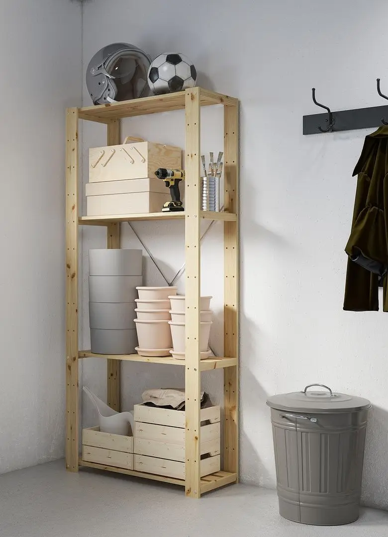 Стеллаж Ikea Hejne 78x31x171 (Натуральный)