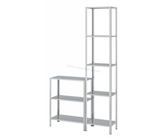 Стеллаж Ikea Hyllis 100x27x74-183 (Нержавеющая Сталь)