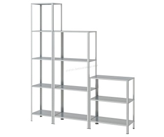 Стеллаж Ikea Hyllis 160x27x74-183 (Нержавеющая Сталь)