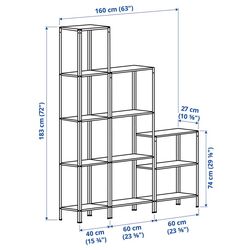 Etajera Ikea Hyllis 160x27x74-183 (Otel Inoxidabil) Thumb