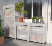 Etajera Ikea Hyllis cu husa 180x27x74-140 (Gri/Transparent)