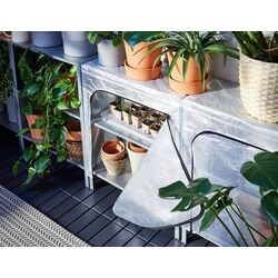 Etajera Ikea Hyllis cu husa 180x27x74-140 (Gri/Transparent) Thumb