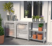 Etajera Ikea Hyllis cu husa 180x27x74 (Gri/Transparent)