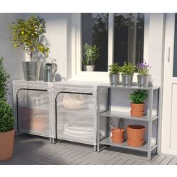 Etajera Ikea Hyllis cu husa 180x27x74 (Gri/Transparent)
