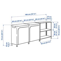Etajera Ikea Hyllis cu husa 180x27x74 (Gri/Transparent) Thumb