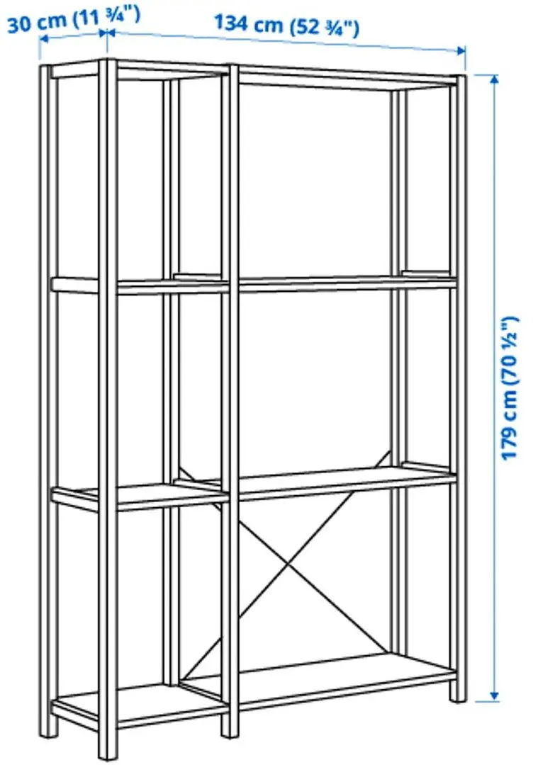 Etajera Ikea Ivar 2 sectiuni 134x30x179 (Pin)