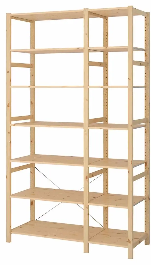 Etajera Ikea Ivar 2 sectiuni/polite 134x50x226 (Pin)