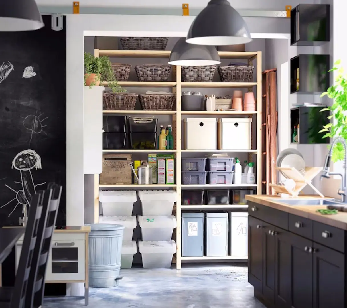 Etajera Ikea Ivar 2 sectiuni/polite 174x50x226 (Pin)