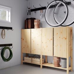 Стеллаж Ikea Ivar 2 секции/полки/шкафчик 174x30x124 (Сосна)