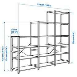Etajera Ikea Ivar 3 sectiuni/polite 259x50x226 (Pin) Thumb
