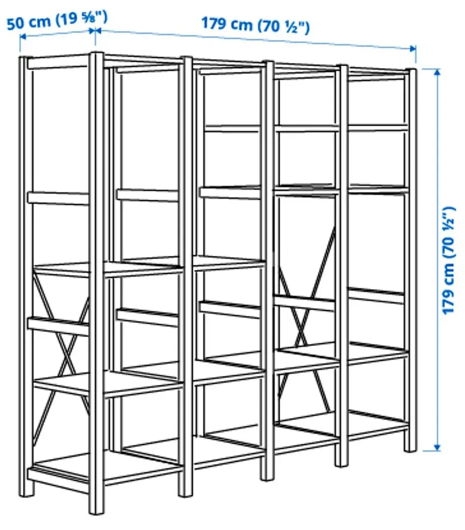 Etajera Ikea Ivar 4 sectii/polite 179x50x179 (Pin)