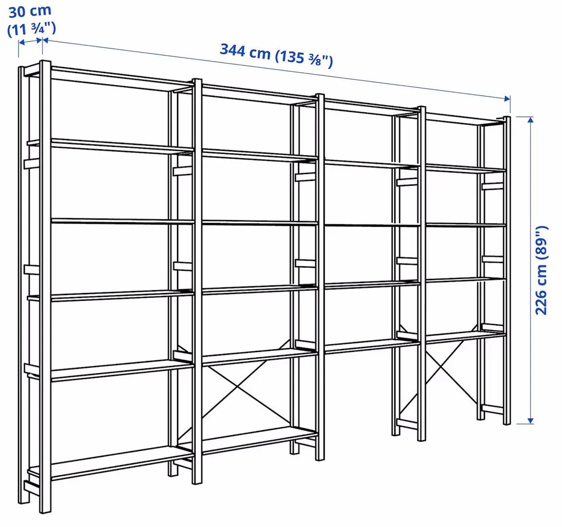 Etajera Ikea Ivar 4 sectii/polite 344x30x226 (Pin)