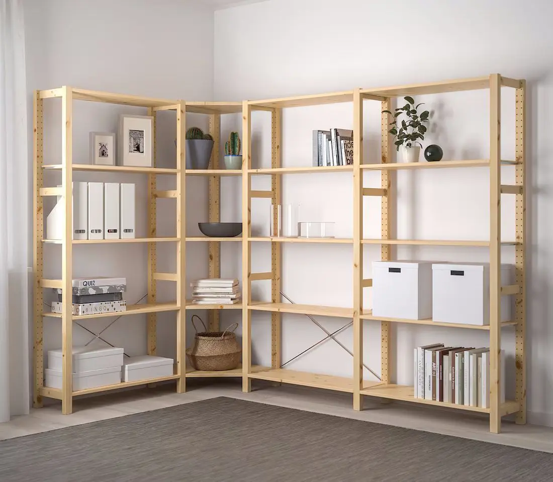 Etajera Ikea Ivar 4 sectiuni/colt 229/144х30х179 (Pin)