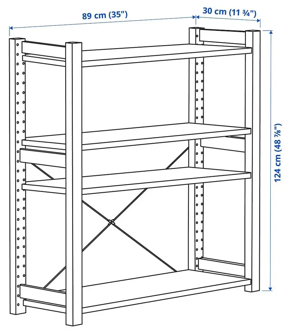 Стеллаж Ikea Ivar 89x30x124 (Сосна)