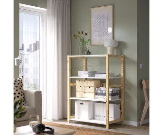 Etajera Ikea Ivar metal 89x50x124 (Pin/Alb)