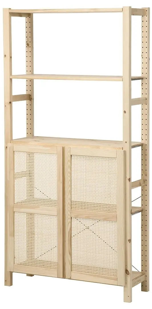 Etajera Ikea Ivar/Observator 2 usi/raft 89x30x179 (Pin/Bambus)