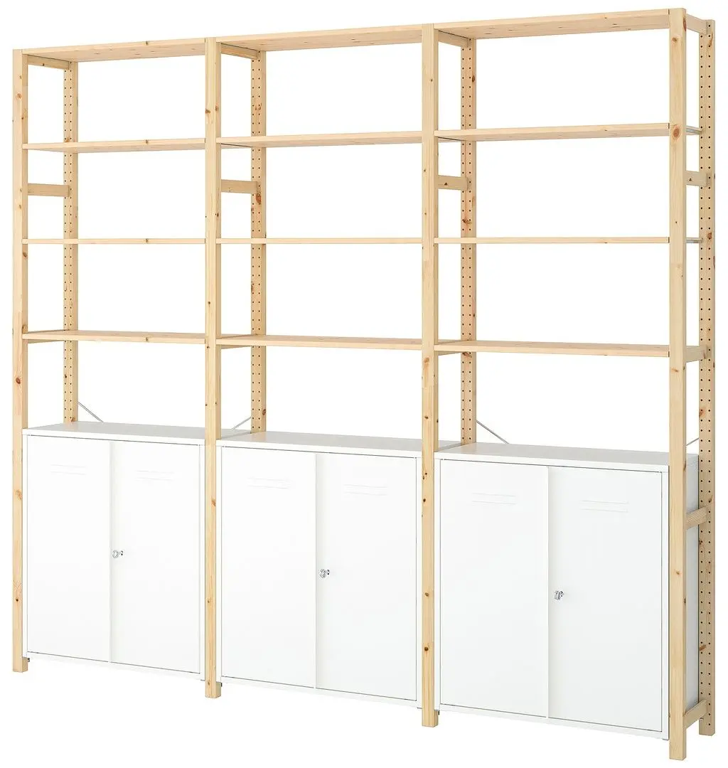 Etajera Ikea Ivar/Observator 259x30x226 (Pin/Alb)