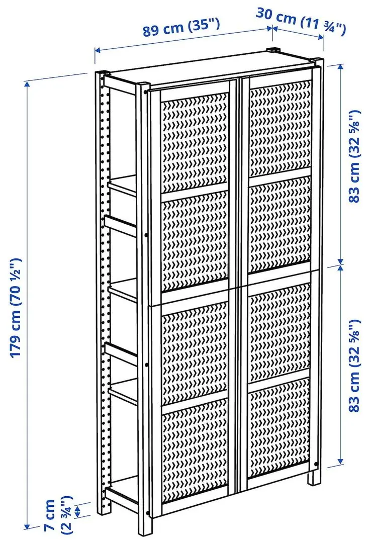Etajera Ikea Ivar/Observator 4 usi 89x30x179 (Pin/Bambus)