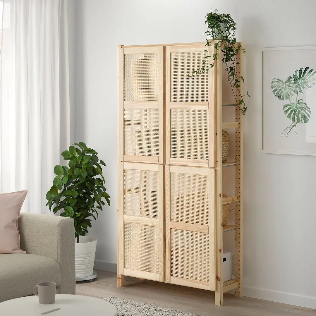 Etajera Ikea Ivar/Observator 4 usi 89x30x179 (Pin/Bambus)