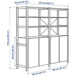 Etajera Ikea Ivar cu 4 usi/rafturi 174x50x179 (Pin) Thumb