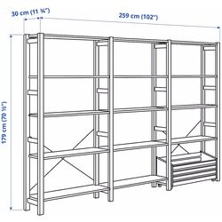 Etajera Ikea Ivar cu cutie depozitare 259x30x179 (Pin) Thumb