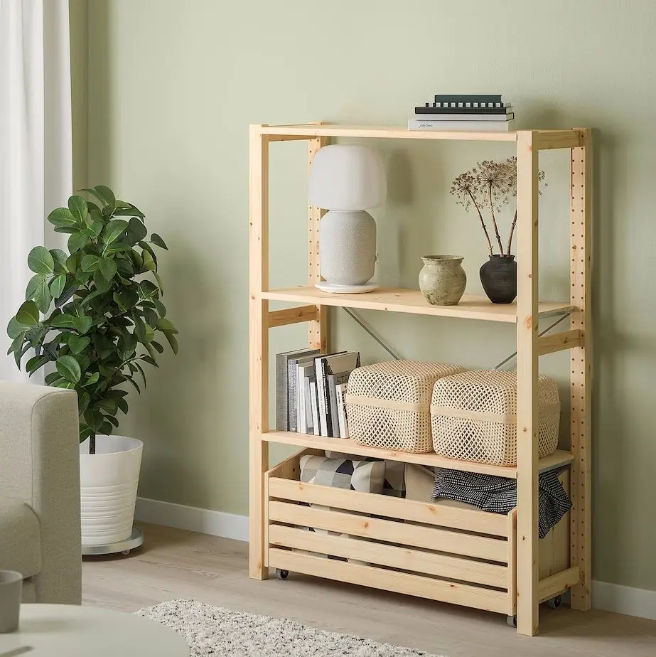 Etajera Ikea Ivar cu cutie depozitare 89x30x124 (Pin)