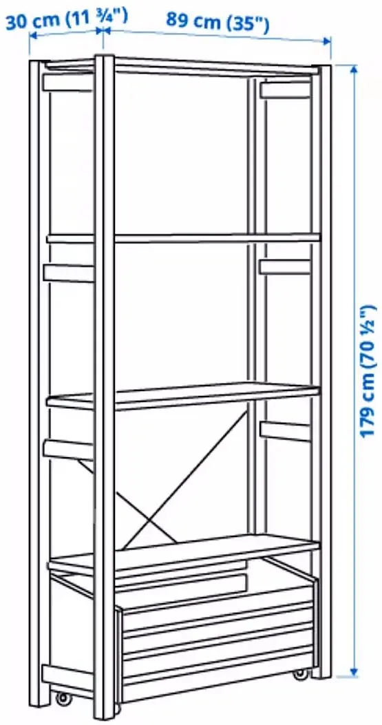 Etajera Ikea Ivar cu cutie depozitare 89x30x179 (Pin) - 4