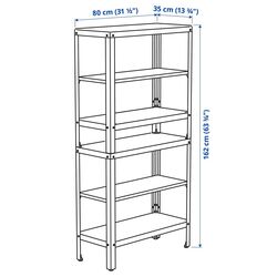 Etajera Ikea Kolbjorn 80x35x162 (Bej) Thumb