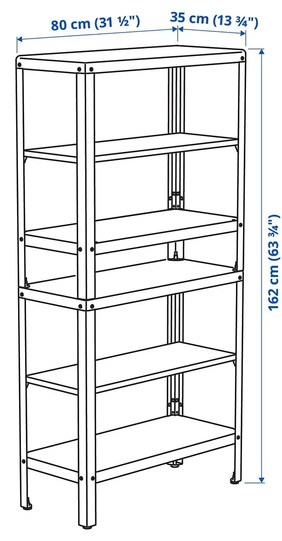 Etajera Ikea Kolbjorn 80x35x162 (Bej)