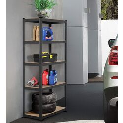 Стеллаж модульный SDGroup Strategic 180x90x40cm (Black/Natural)