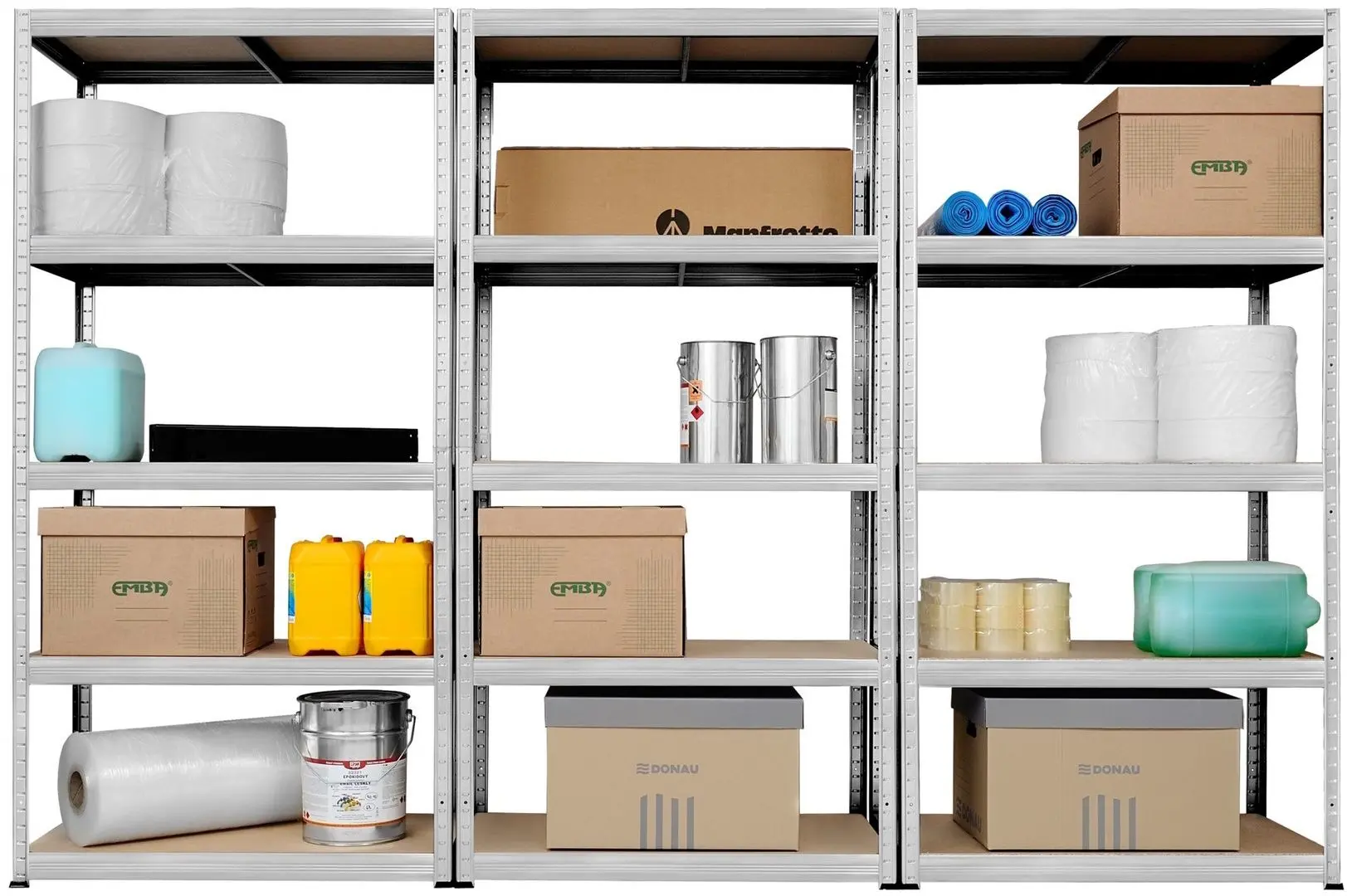 Etajera SDGroup max.150 200x314x50cm (Silver/Brown)