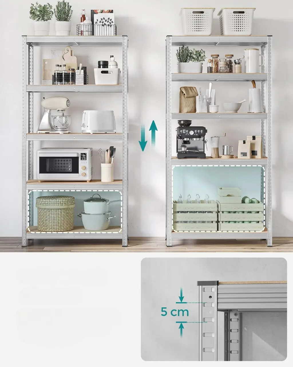 Set etajere Songmics GLR040E02 (Silver)