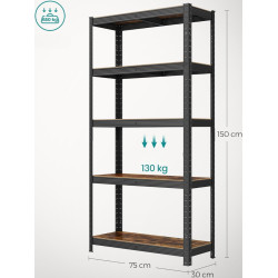 Стеллаж Songmics GLR030B01 (Rustic Brown/Black) Thumb