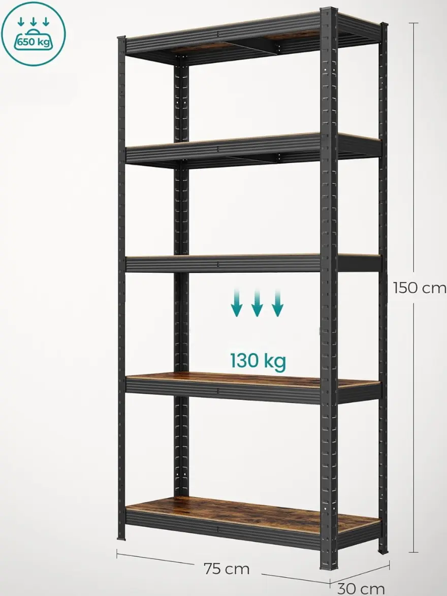 Стеллаж Songmics GLR030B01 (Rustic Brown/Black)