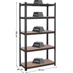 Стеллаж Songmics GLR040B01 (Black) Thumb