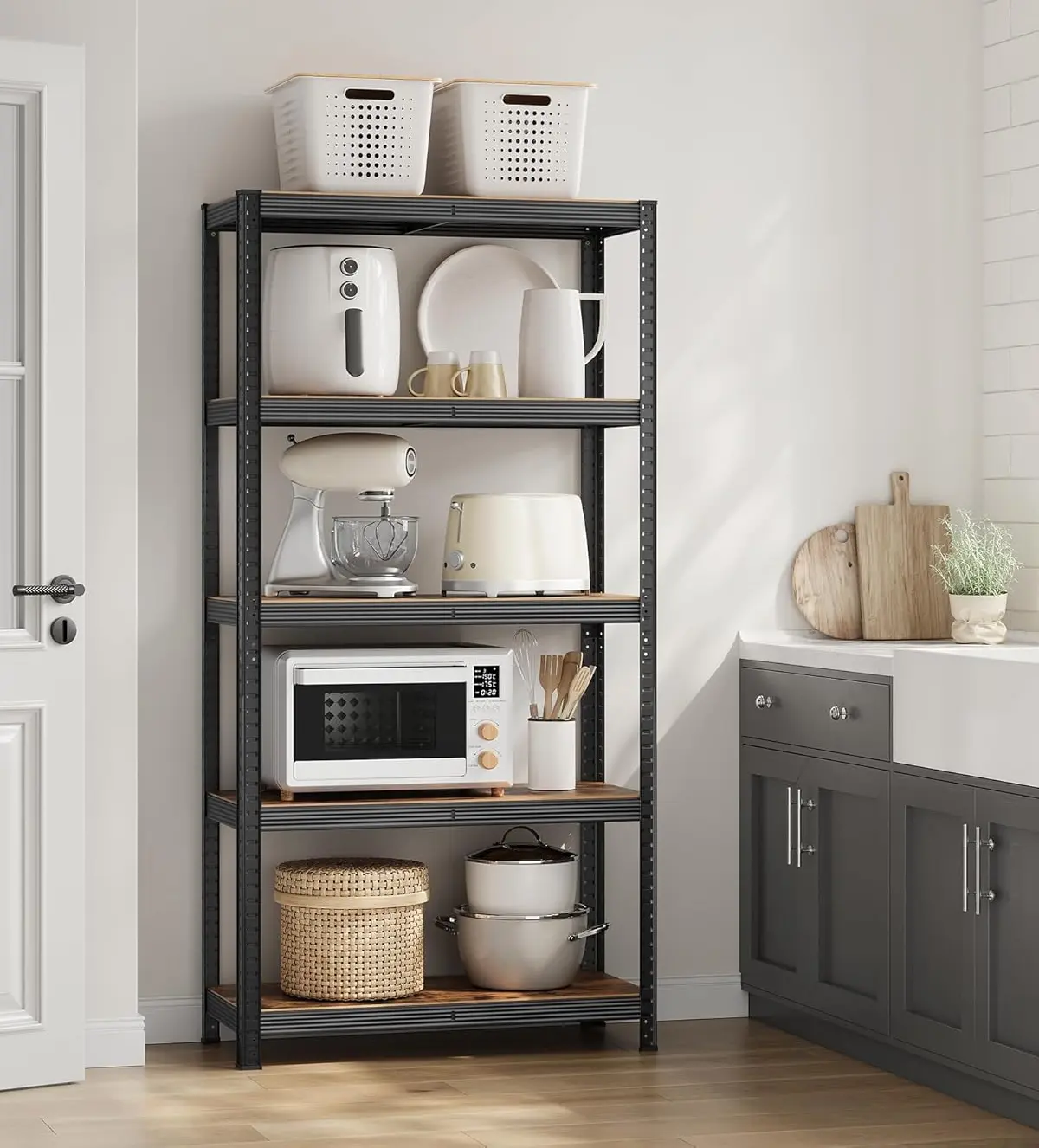 Etajera Songmics GLR040B11 (Rustic Brown/Black)