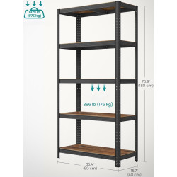 Etajera Songmics GLR040B11 (Rustic Brown/Black) Thumb